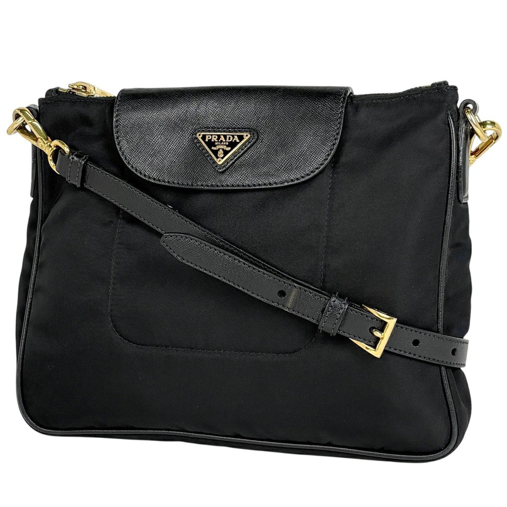 Prada Plate Shoulder Bag Nero Black